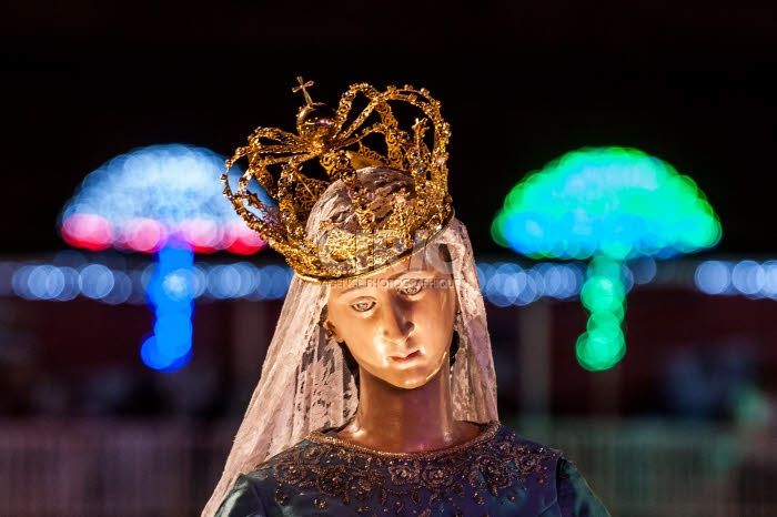 Fête de Noantri, procession de la Madone du Fleuve sur le Tibre à Rome, Italie.