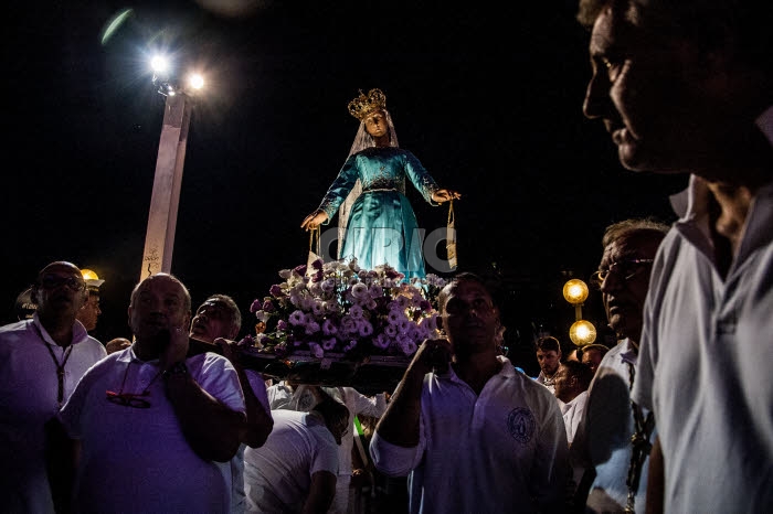 Fête de Noantri, procession de la Madone du Fleuve à Rome, Italie.