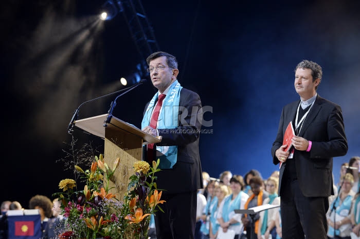 Protestants en fête à Strasbourg, France.