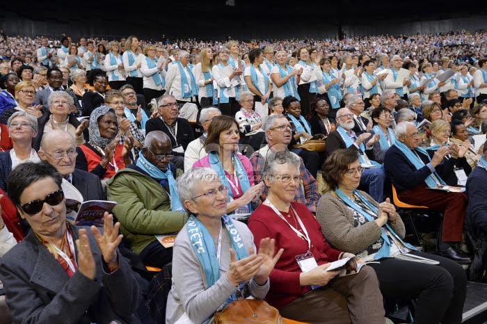Protestants en fête à Strasbourg, France.