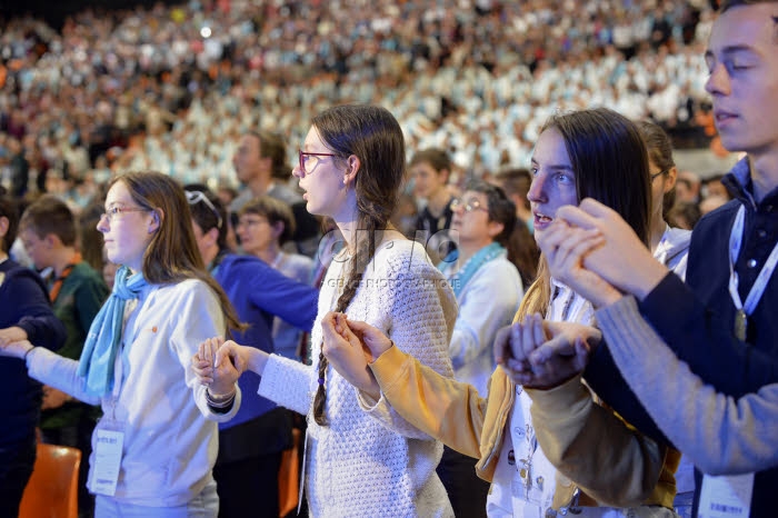 Protestants en fête à Strasbourg, France.