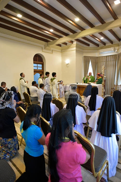 November 28, 2017 : Pope Francis celebrates a Mass at the archbishop's palace in Yangon, Myanmar.