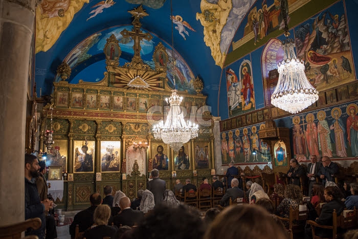 Noël orthodoxe dans l'église Saint-Porphyre à Gaza.