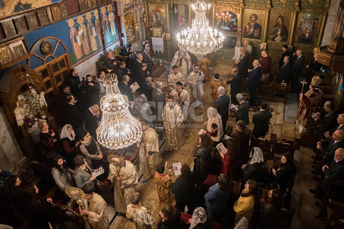Noël orthodoxe dans l'église Saint-Porphyre à Gaza.