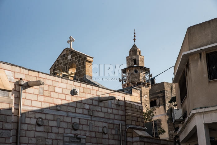 Eglise Saint-Porphyre et mosquée à Gaza