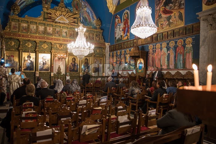 Noël orthodoxe dans l'église Saint-Porphyre à Gaza.