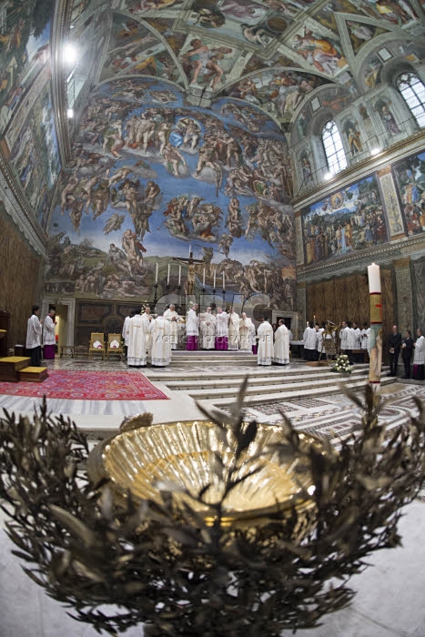 January 07, 2018 : Pope Francis leads a special Baptism ceremony at the Sistine Chapel in the Vatican.