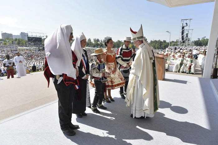 Voyage apostolique du pape François au Chili. Messe au parque O'Higgins, Santiago.