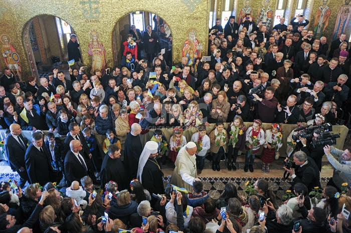 Le pape François et communauté gréco-catholique ukrainienne de Rome.