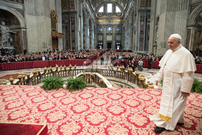 Audience générale dans la basilique Saint Pierre au Vatican.