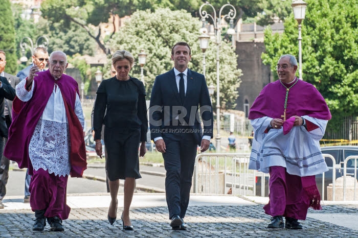Le président Emmanuel MACRON à la Basilique Saint Jean de Latran à Rome