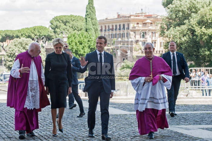 Le président Emmanuel MACRON à la Basilique Saint Jean de Latran à Rome