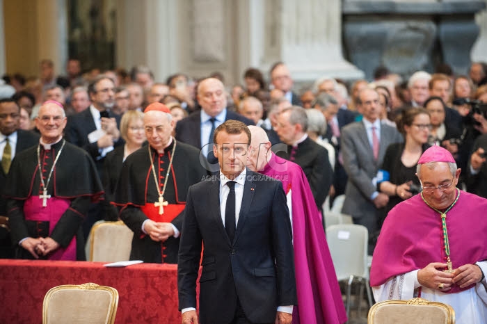 Le président Emmanuel MACRON à la Basilique Saint Jean de Latran à Rome