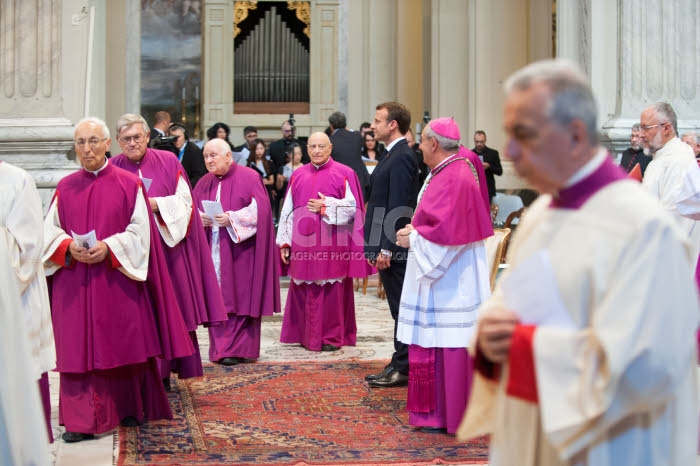 Le président Emmanuel MACRON à la Basilique Saint Jean de Latran à Rome