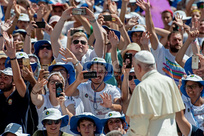 Le pape François au rassemblement de jeunes à Rome.
