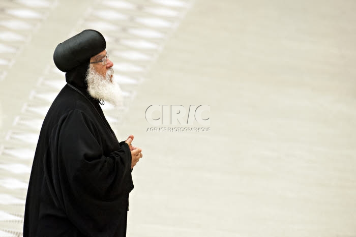 Evêque copte orthodoxe présent à l'audience hebdomadaire pontificale.