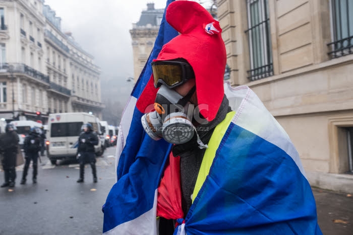 Manifestation du mouvement des gilets jaunes à Paris.