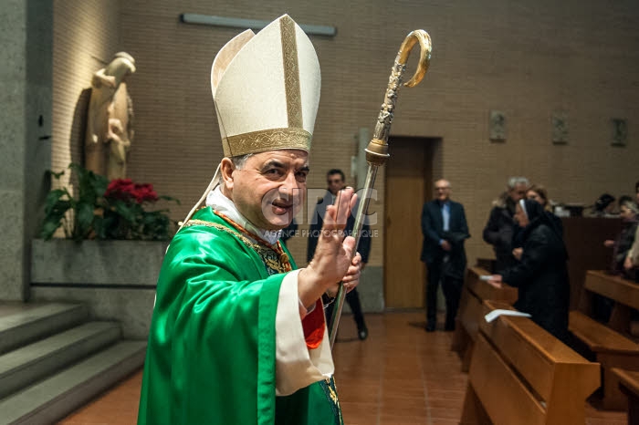 Card. Angelo BECCIU prenant possession de la diaconie de San Lino, à Rome.