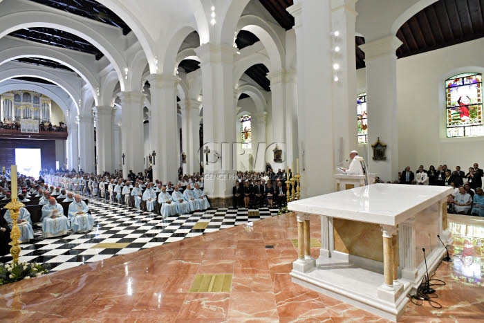 JMJ 2019 au Panama. Messe en la cathédrale Sainte-Marie de La Antigua de la ville de Panama