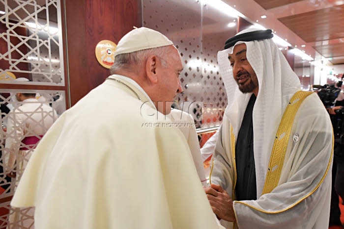 Le pape François à Abu Dhabi, Emirats arabes unis.