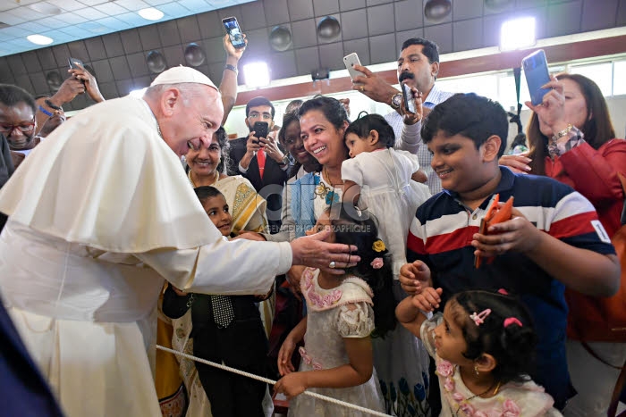 Le pape François aux Emirats arabes unis. Cathédrale Saint Joseph d'Abu Dhabi