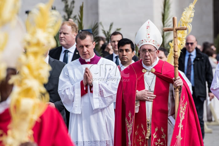 Célébration de la messe des Rameaux au Vatican.