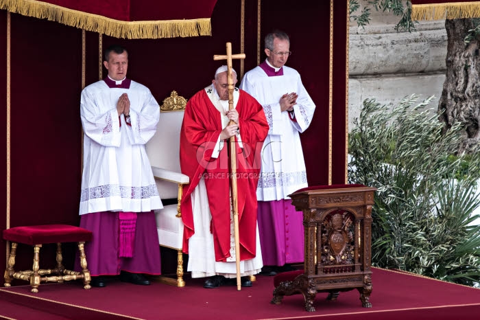 Célébration de la messe des Rameaux au Vatican.