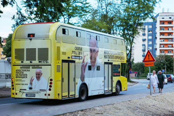 Voyage apostolique du pape Francois en Macédoine du Nord.