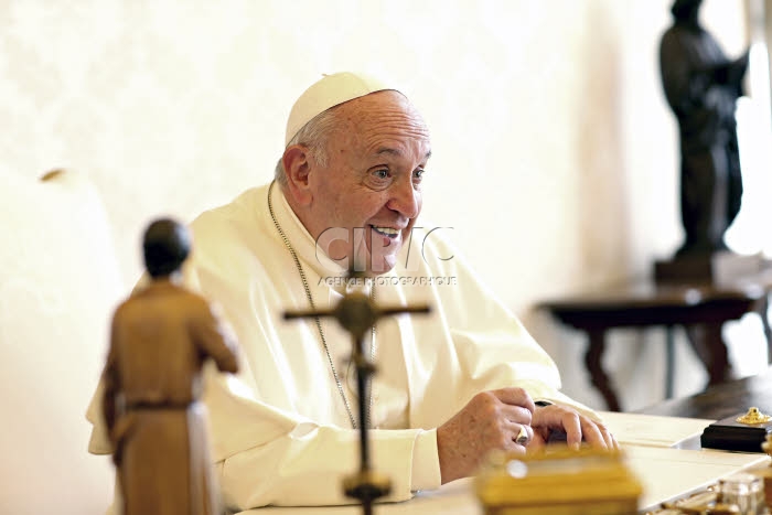 Le pape François lors de son entretien avec le président de Malte.
