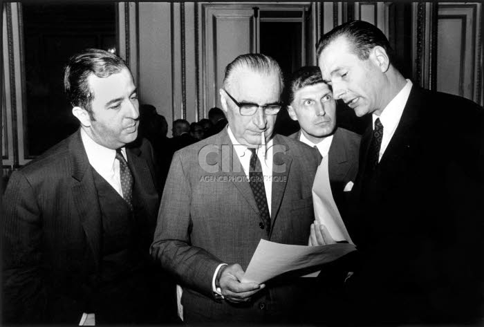 Accords de Grenelle, Georges POMPIDOU, E.BALLADUR et J.CHIRAC.