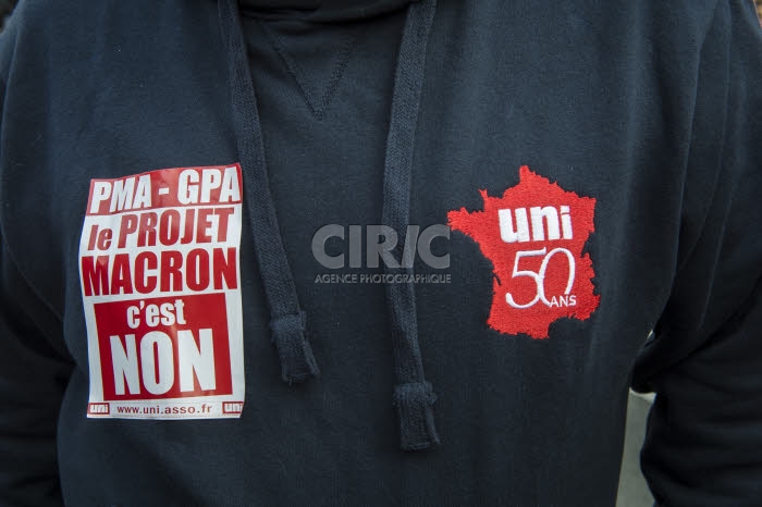 Manifestation contre la réforme de la PMA.