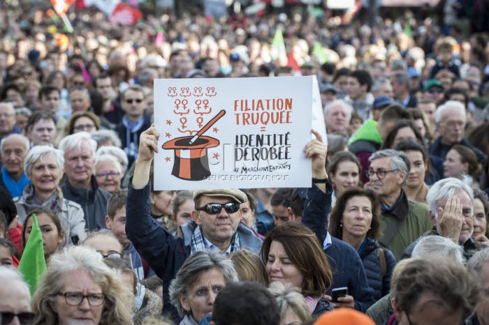 Manifestation contre la réforme de la PMA.