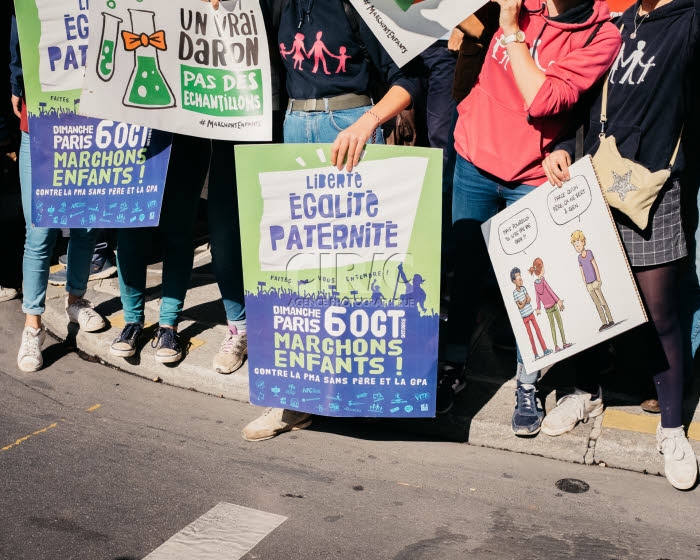 Manifestation de "Marchons enfants" opposé à la PMA pour toutes et au projet de loi bioéthique 2020