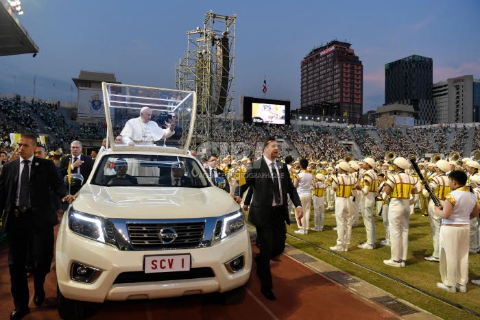 Voyage apostolique du pape François en Asie. Bangkok, Thaïlande.