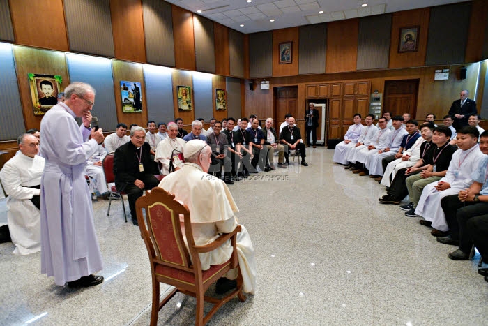 Voyage apostolique du pape François en Asie. Bangkok, Thaïlande.