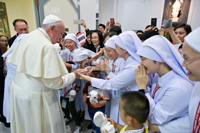 Voyage apostolique du pape François en Asie. Bangkok, Thaïlande.
