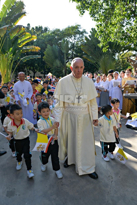 Voyage apostolique du pape François en Asie. Bangkok, Thaïlande.