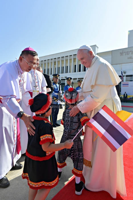 Voyage apostolique du pape François en Asie. Bangkok, Thaïlande.