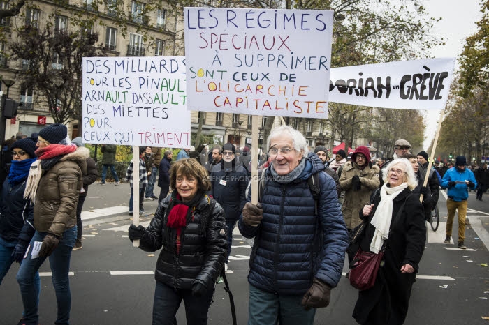 Manifestation contre le projet de réforme des retraites.