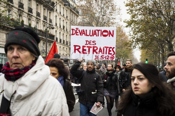 Manifestation contre le projet de réforme des retraites.