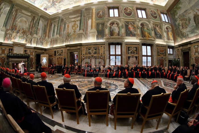 Discours du pape François lors des traditionnels vœux à la Curie.