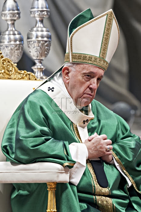 Le pape François lors de la célébration de la messe.