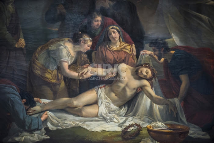 Tableau représentant le Christ déposé de la Croix.