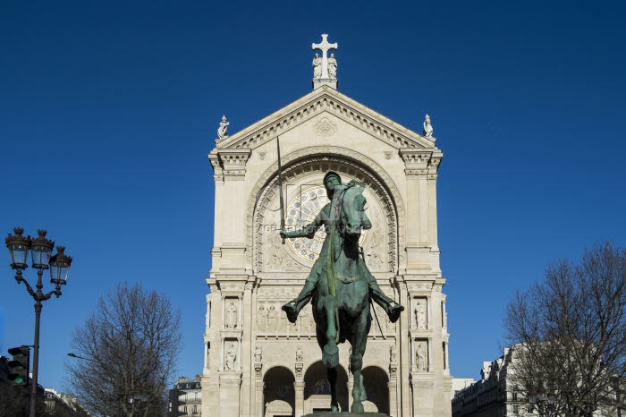 Statue équestre de Jeanne d'Arc du sculpteur Paul Dubois.