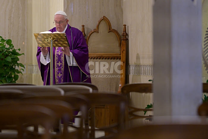 Messe quotidienne du Pape célébrée dans la résidence Sainte Marthe.