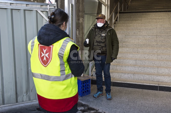 Coronavirus Covid-19, distribution alimentaire, par l’Ordre de Malte France.