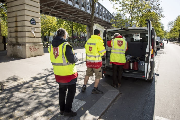 Coronavirus Covid-19, distribution alimentaire, par l’Ordre de Malte France.