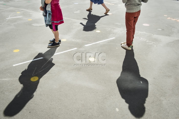 France, Covid-19, reprise des cours pour des élèves d'une classe de CE2.