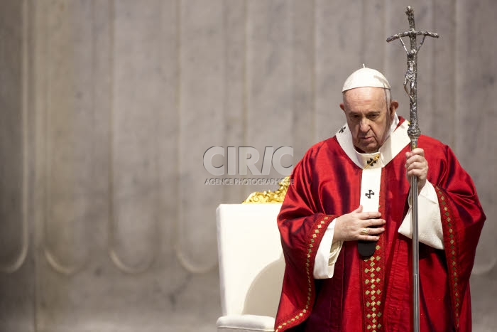 Le pape François lors de la célébration de la messe de Pentecôte.