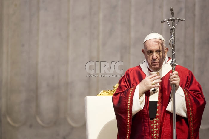 Le pape François lors de la célébration de la messe de Pentecôte.
